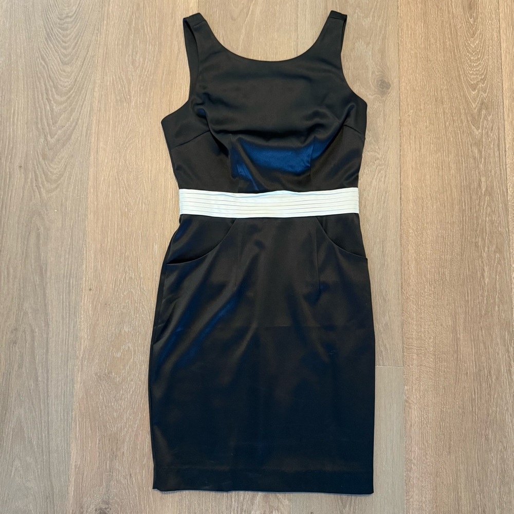Forever 21 Black Midi Dress with White Band